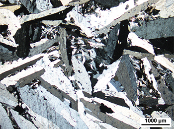 Figure 7b Bladed gypsum crystals. (Photo 417800) Figure 7b Bladed gypsum crystals. (Photo 417800)
