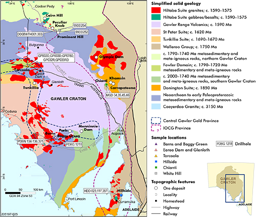 Figure 1 Simplified solid geology location diagram.