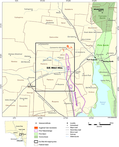 Figure 14 Regional overview map of the upper Spencer Gulf region.