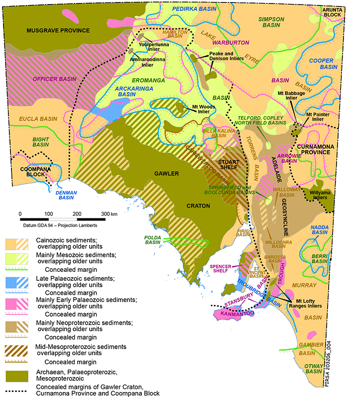 Stylised image of basins and provinces