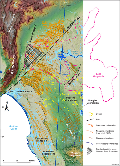 Figure 8 Inferred features of the western Murray Basin.
