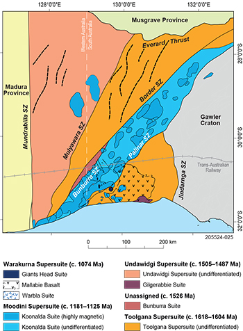 Figure 2 Interpreted basement map of the Coompana Province.