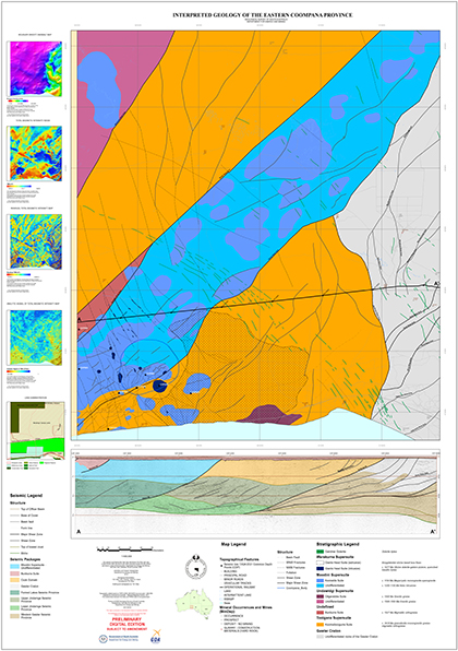 Figure 4 Interpreted geology map of the eastern Coompana Province (Wise, Pawley and Dutch 2018b).