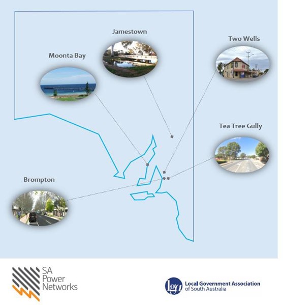 Locations of projects proposed to commence construction in the 2023- 2024 program A map of South Australia showing the locations of projects proposed to commence construction in the 2023- 2024 program