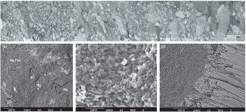 Figure 6 Magnesite textures and mineralogy.