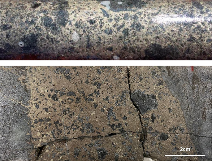 Examples of Sahara mineralisation in drill core.
