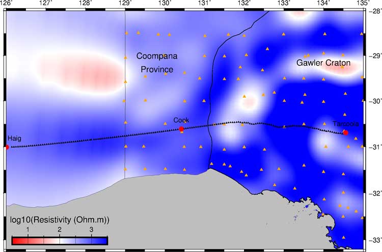 Resistivity model of AusLAMP MT 
