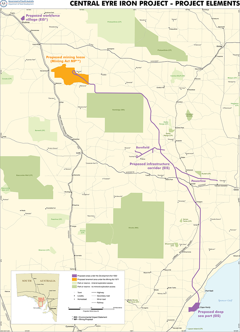 Central Eyre Iron Project elements
