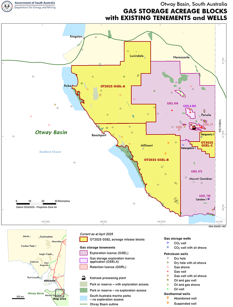 Otway Basin - Gas Storage Acreage Blocks
