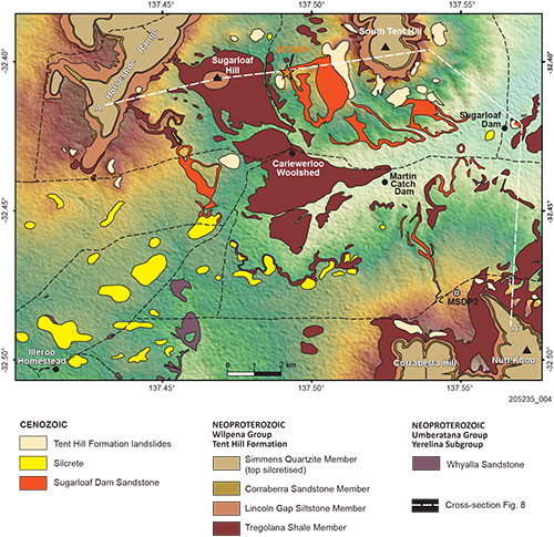 Figure 2 Simplified geological map of the Cariewerloo Woolshed area.