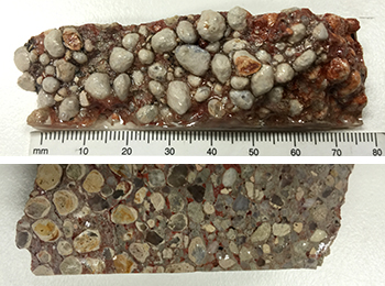 Figure 6e Thin section sample of silcrete conglomerate composed of reworked glaebules.