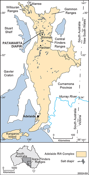 Location of the Adelaide Rift Complex.