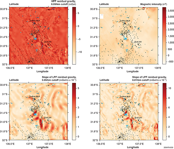 Figure 6 Maps of the 4 parameters used by the logistic regression model.