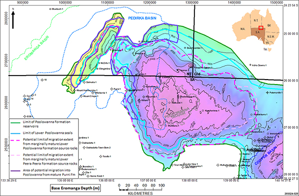 Figure 1 Play elements for the Jurassic Poolowanna Formation in the Pedirka Basin –Poolowanna Trough region.