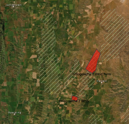 Willigoleche wind farm project location