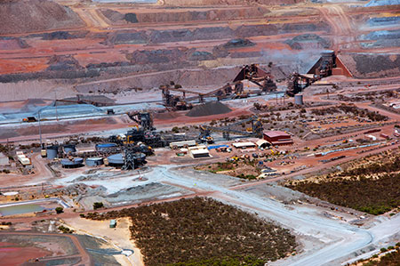 Aerial view of Arrium Mining's South Middleback Ranges operations