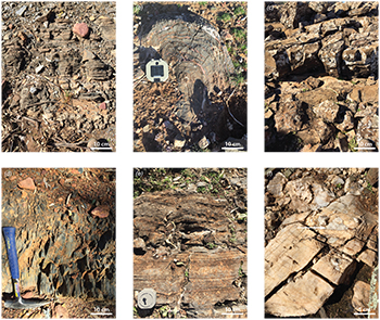 Outcrop exposures of lithofacies from inclusion 3.