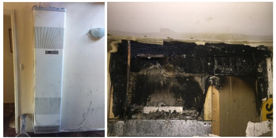 Photo of damaged caused by a house fire because of an incorrect DIY appliance installation