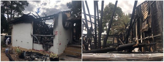 Figure A1 G16 Explosion and fire at a residential property Two photos of the damage to a residential property following an explosion and fire.