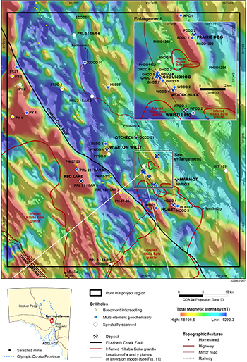 Figure 10 Residual aeromagnetic image of the Punt Hill study region.