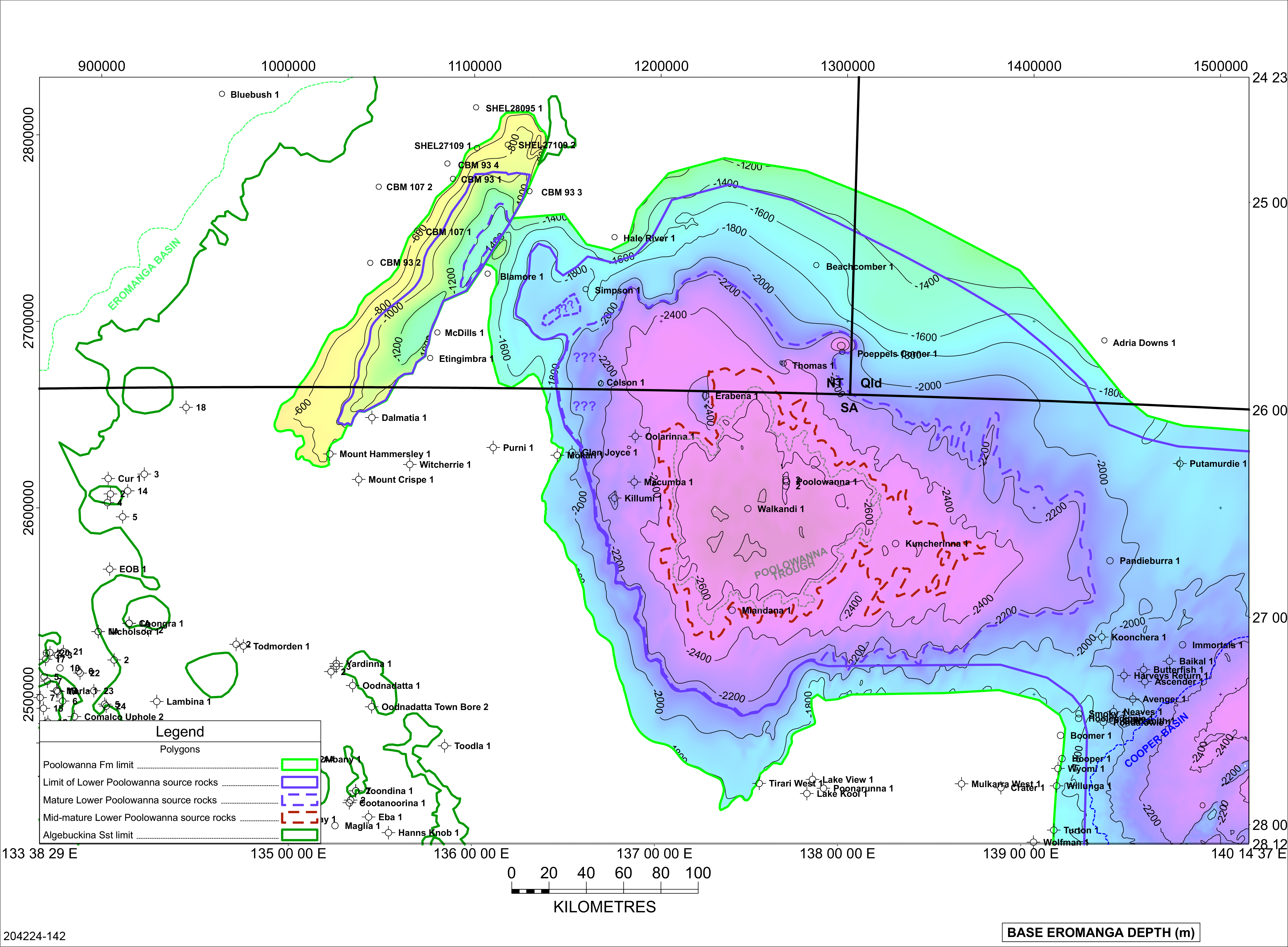 Maturity of the Lower Poolowanna Formation in the Poolowanna Trough region.