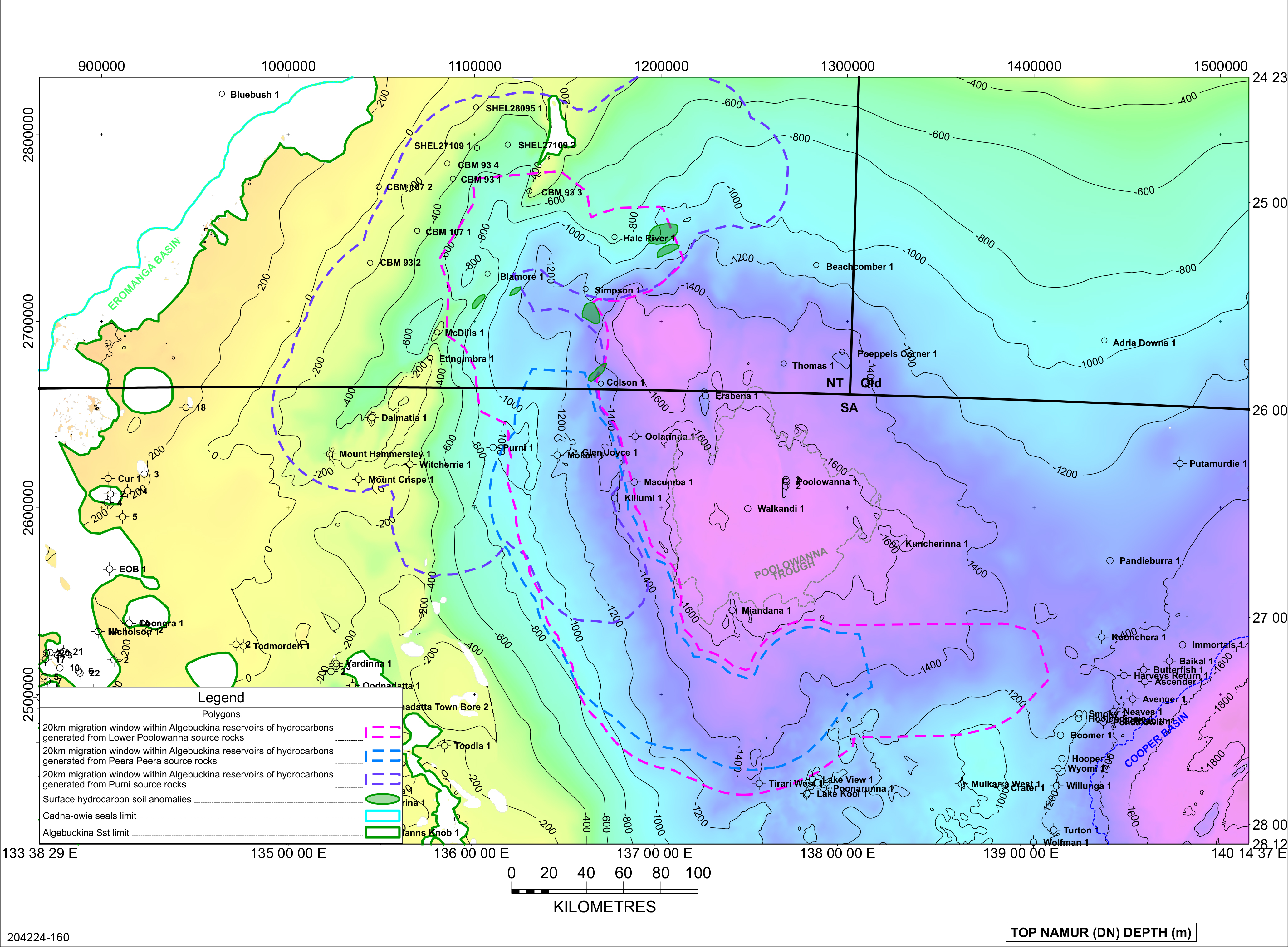 Play elements for the Algebuckina Sandstone in the Poolowanna Trough region.