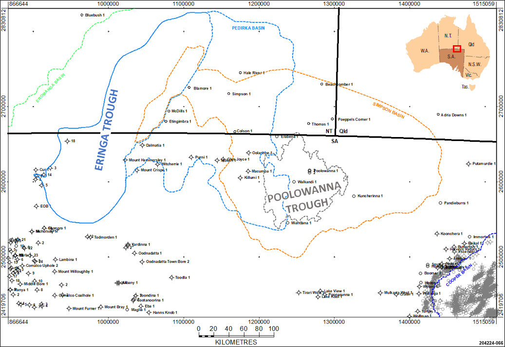 Location of the Poolowanna Trough in northern South Australia.