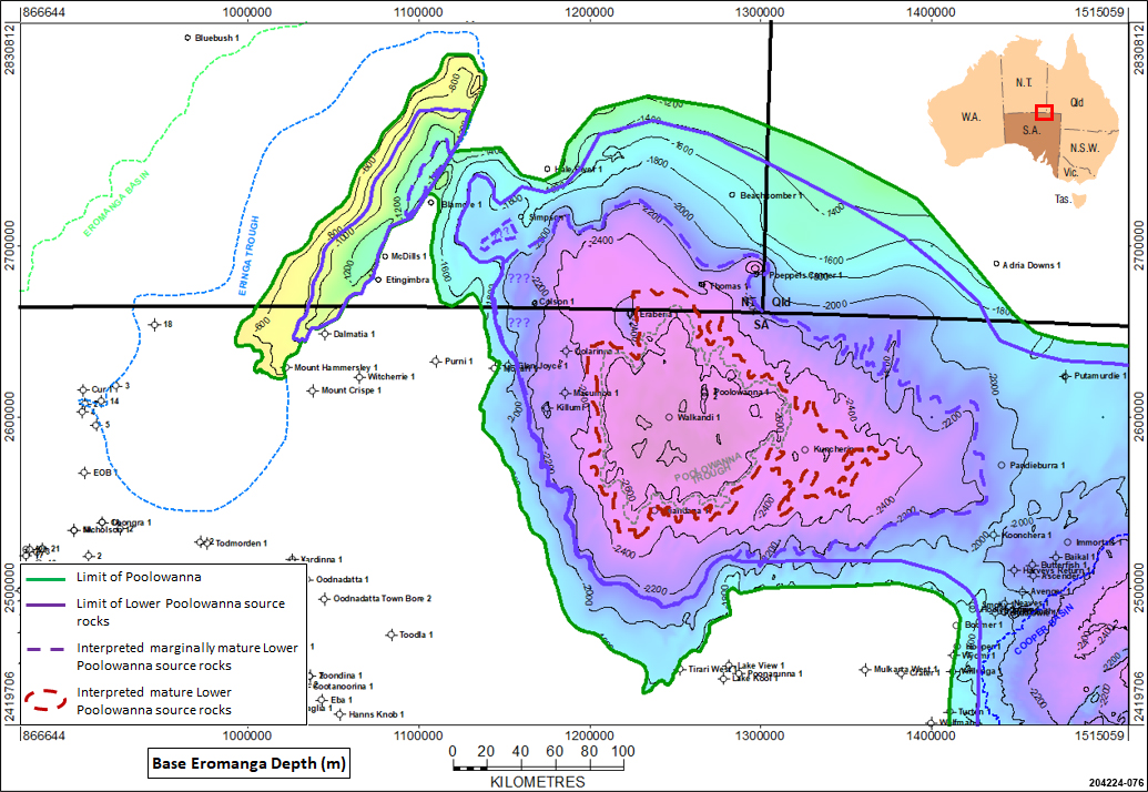 Maturity of the Lower Poolowanna Formation in the Poolowanna Trough and the Eringa Trough
