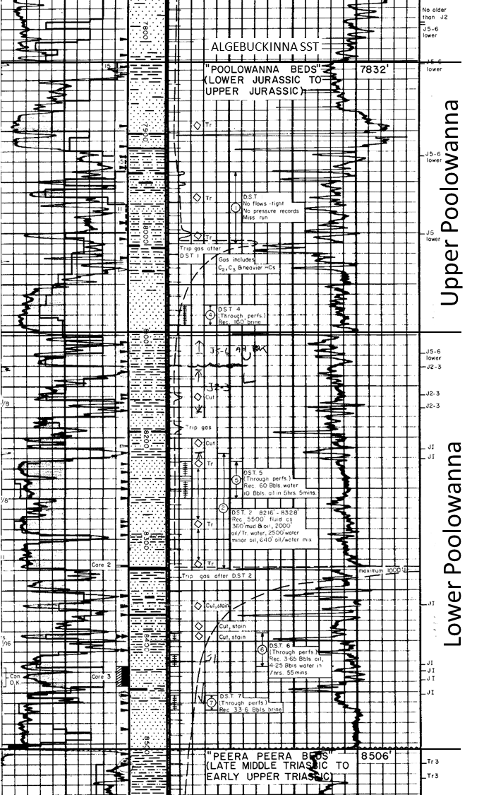 Poolowanna Formation in Poolowanna 1 (excerpt from Composite Log)